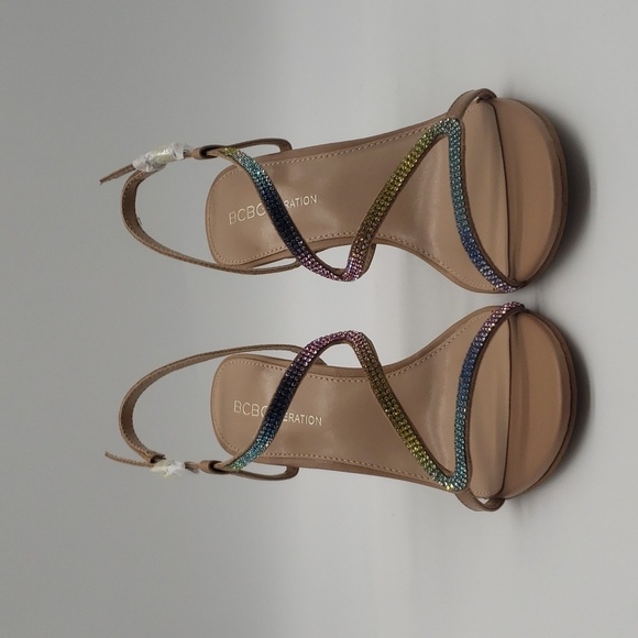 1617- BCBGENERATION Joliny Tan Rainbow Colors Women's Sandals Size 9 M NWT - Picture 5 of 11